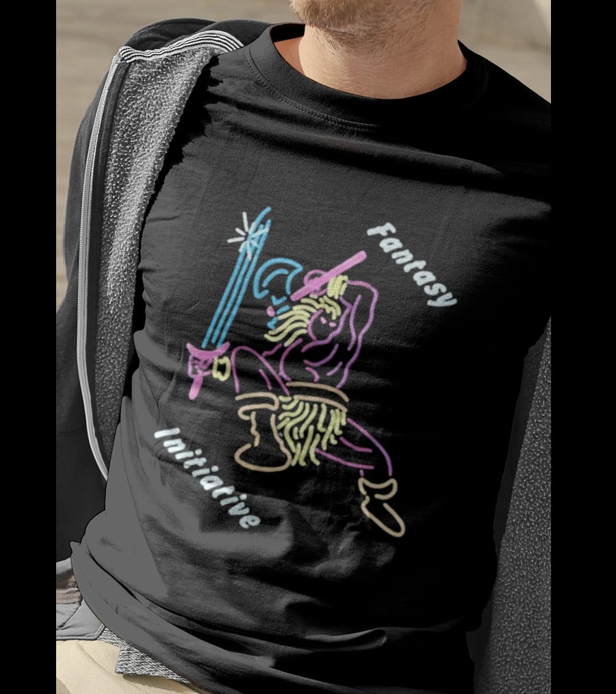 Fantasy Initiative Slash Puf Warrior Character With Sword T-Shirt