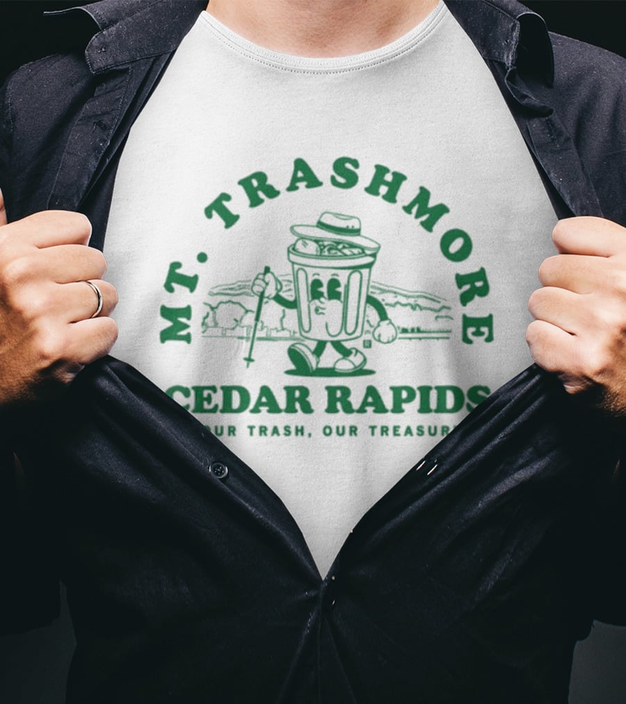 Mt. Trashmore Cedar Rapids Our Trash Our Treasure Ringer T-Shirt