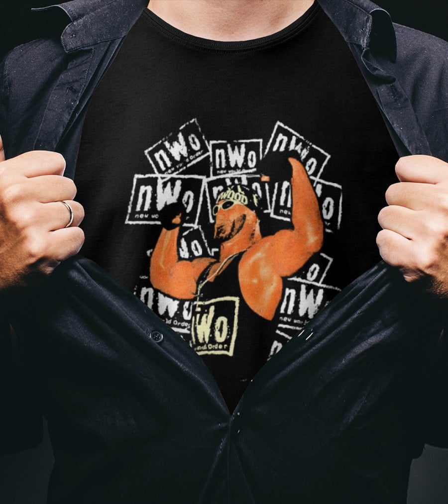 Hollywood Hulk Hogan Flexing With NWo Repeated T-Shirt