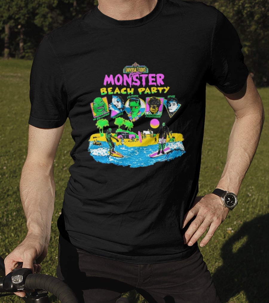 Universal Studios Florida Monster Beach Party The Big Lagoona Deadhead Frankie Retro Style Fun T-Shirt