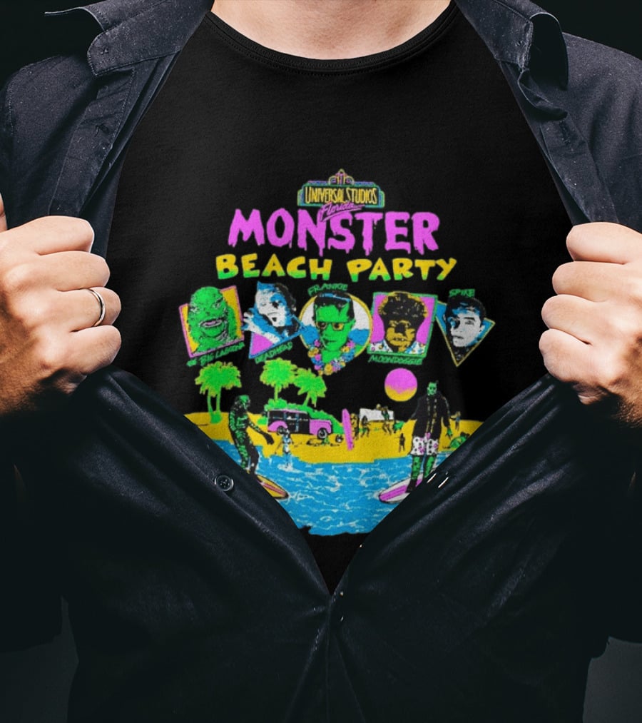 Universal Studios Florida Monster Beach Party The Big Lagoona Deadhead Frankie Retro Style Fun T-Shirt