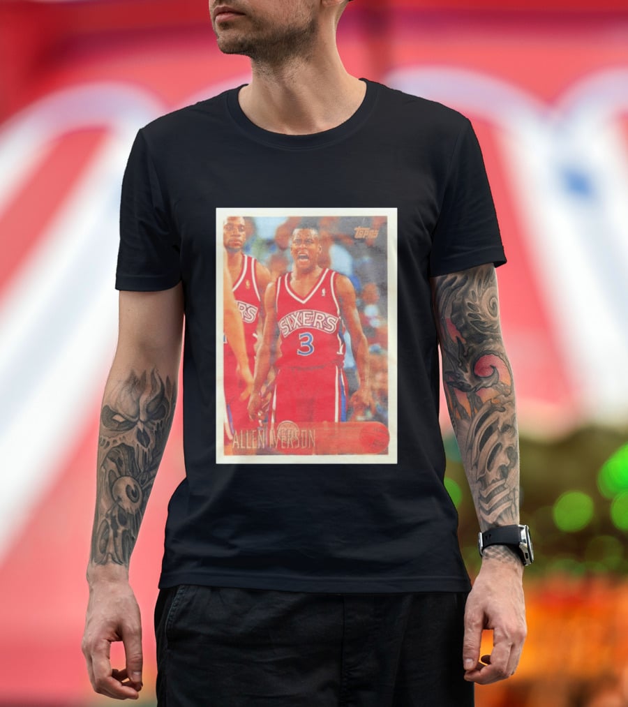 Allen Iverson Topps Philadelphia 76ers NBA Card T-Shirt