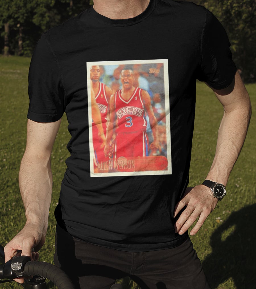 Allen Iverson Topps Philadelphia 76ers NBA Card T-Shirt