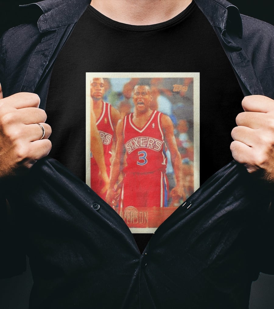 Allen Iverson Topps Philadelphia 76ers NBA Card T-Shirt