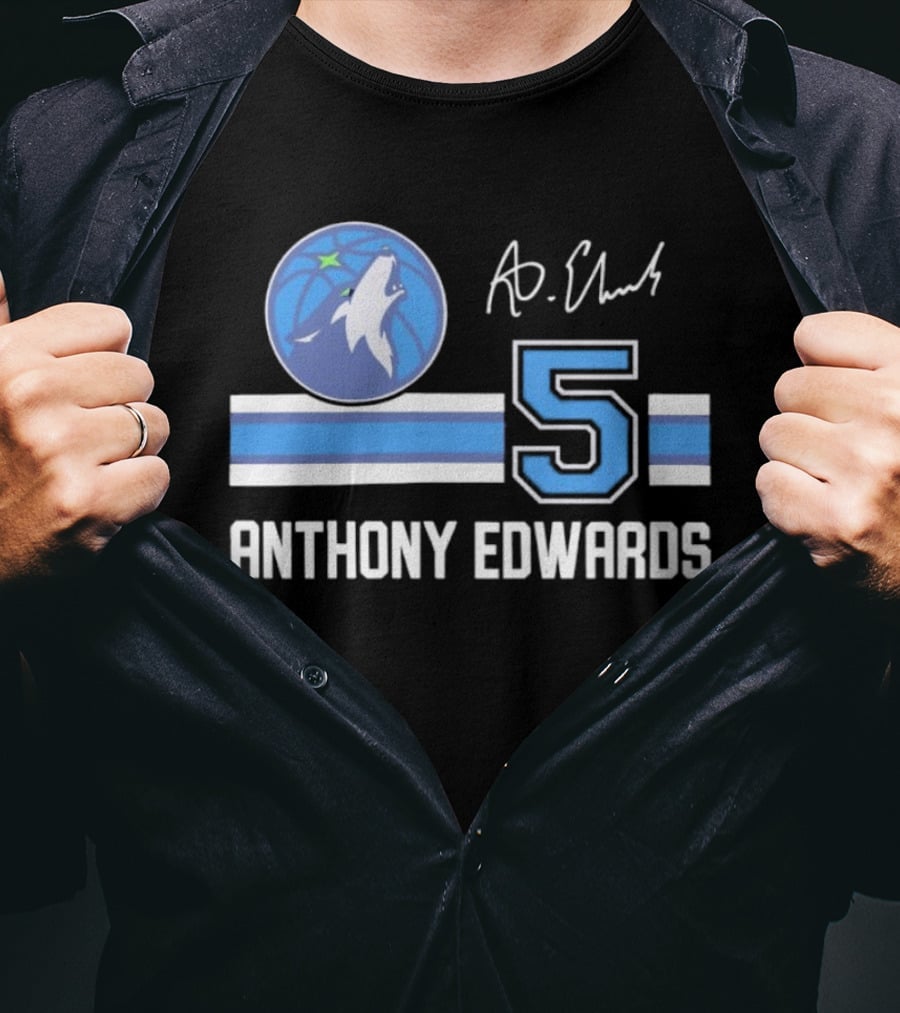 Anthony Edwards Minnesota Timberwolves 5 NBA Signature T-Shirt