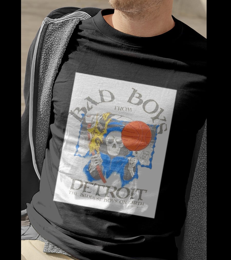 Bad Boys From Detroit Pistons The Baddest Boys On Earth Grim Reaper T-Shirt