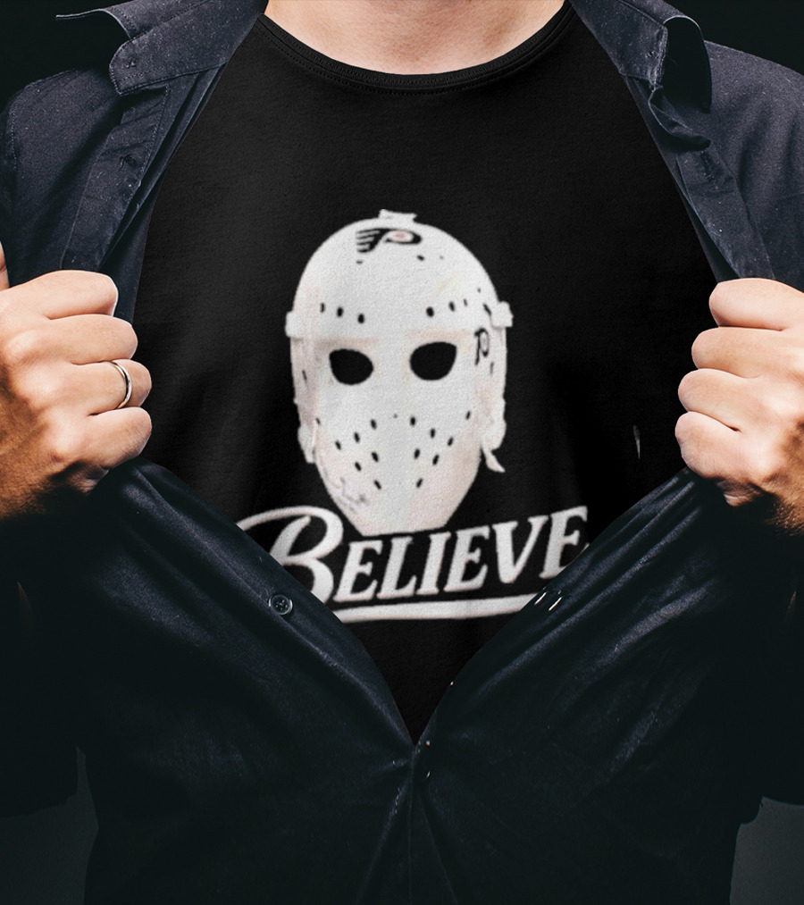 Believe Classic Hockey Mask Philadelphia Flyers T-Shirt