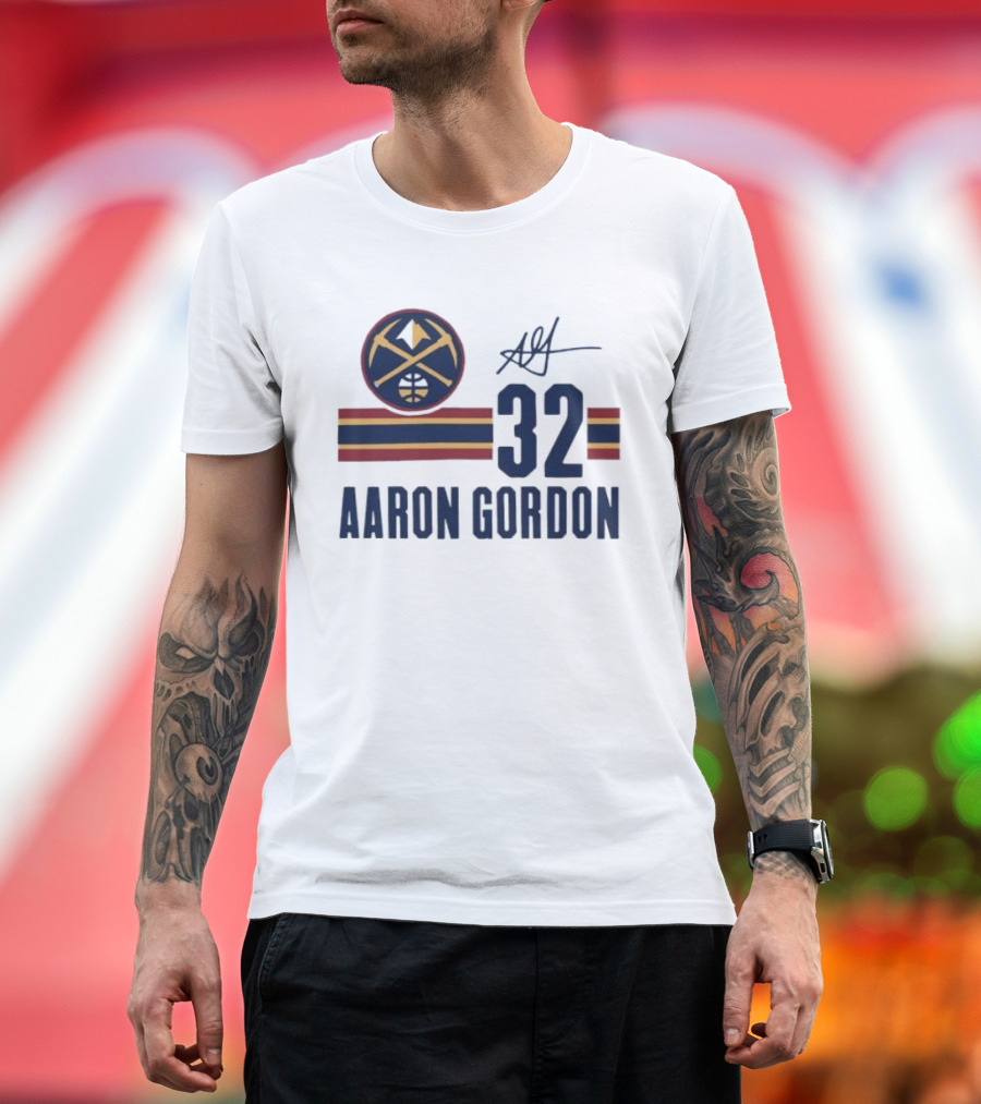Aaron Gordon Denver Nuggets NBA 32 Basketball Signature T-Shirt
