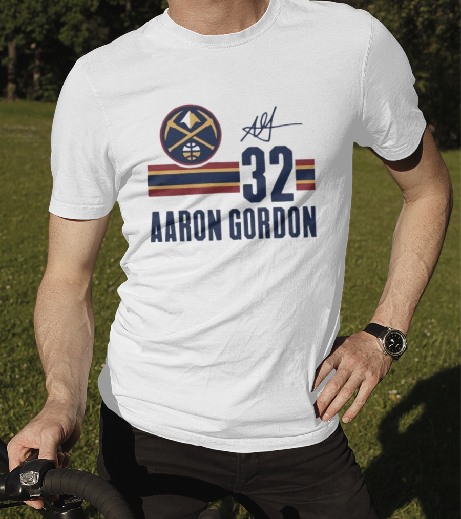 Aaron Gordon Denver Nuggets NBA 32 Basketball Signature T-Shirt