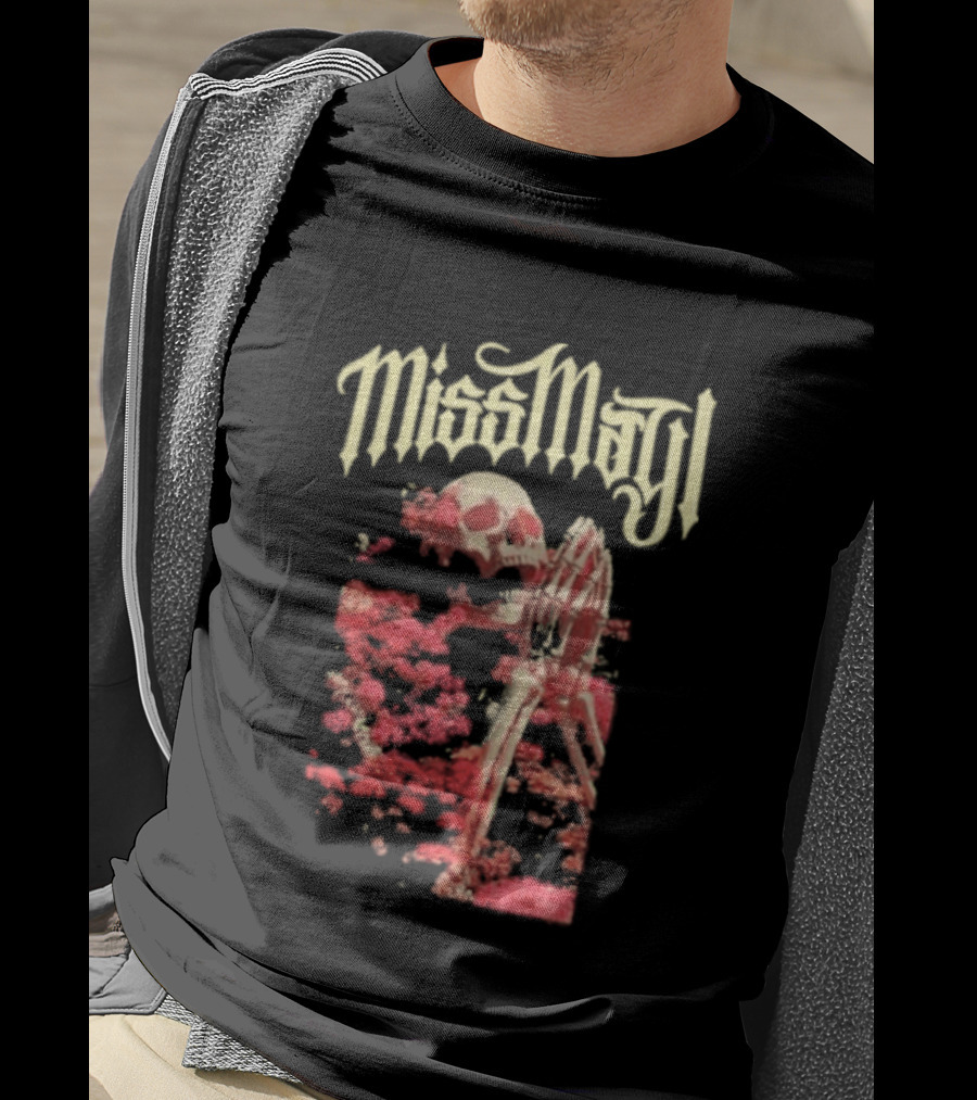 Miss May I Pray For Silence Skeleton Red Flowers T-Shirt