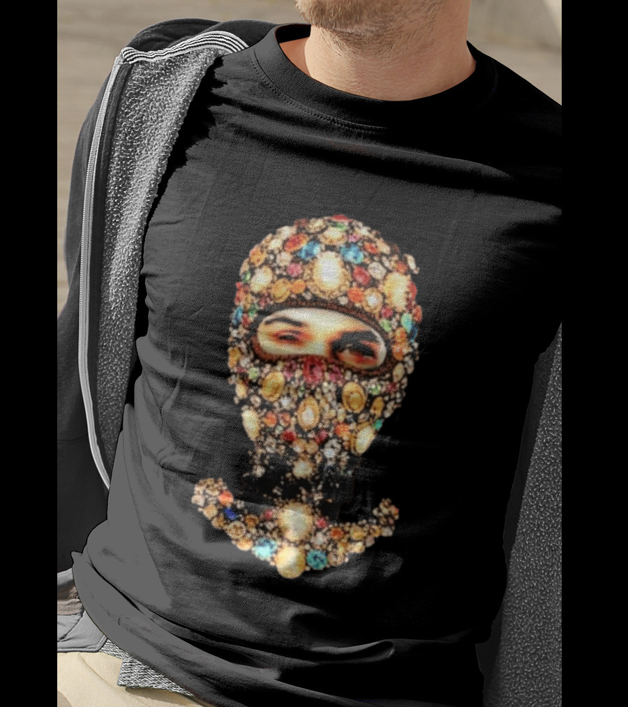 Chris Brown Obvious Gems Jewel Encrusted Balaclava T-Shirt
