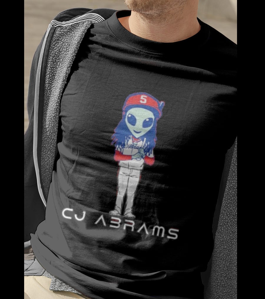 CJ Abrams Number 5 Washington Nationals MLB Alien T-Shirt
