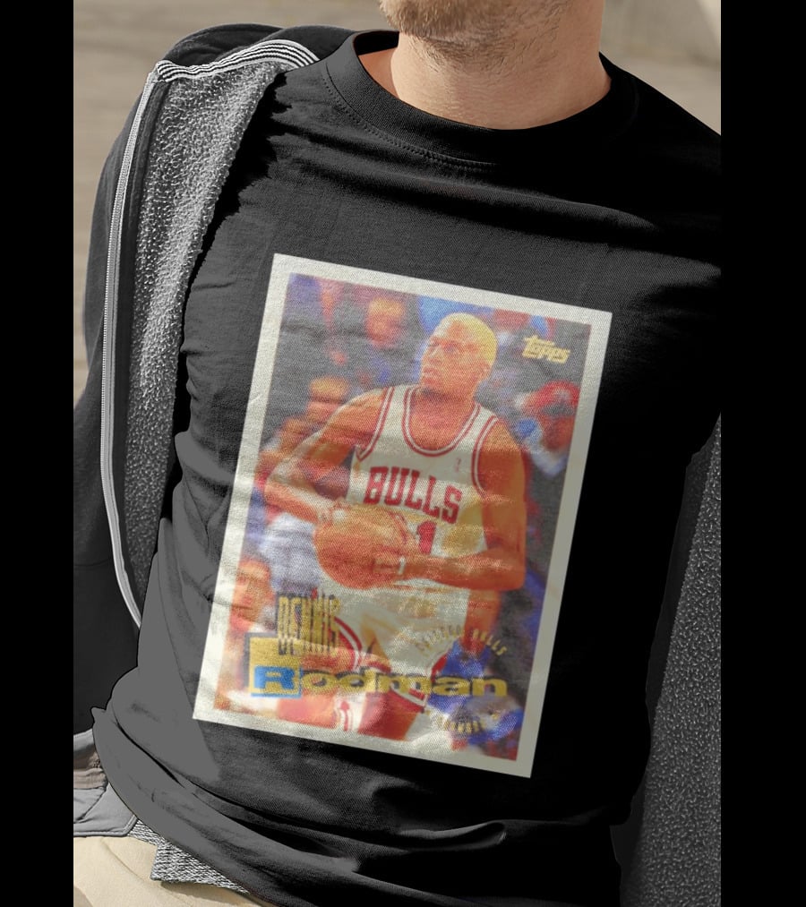 Dennis Rodman Chicago Bulls Topps Card NBA Forward T-Shirt