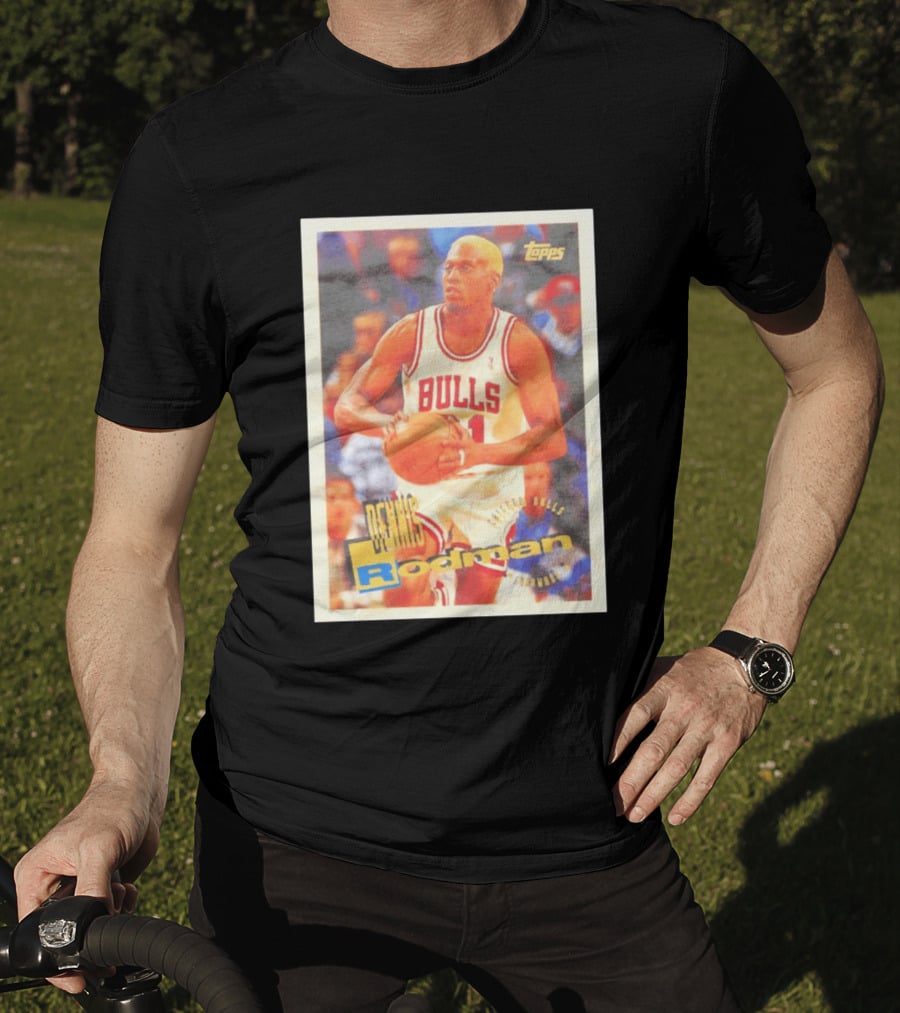 Dennis Rodman Chicago Bulls Topps Card NBA Forward T-Shirt