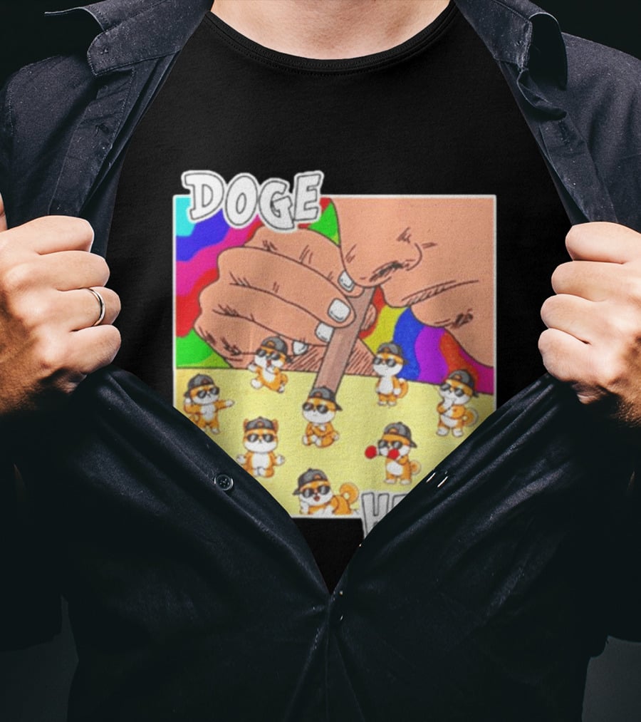 Doge Head Meme Cartoon With Dogs And Sunglasses T-Shirt