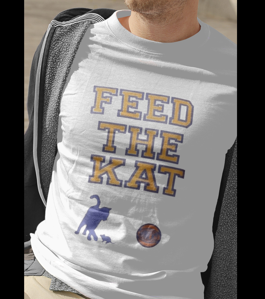 Feed The Kat Knicks Logo Basketball Cat T-Shirt