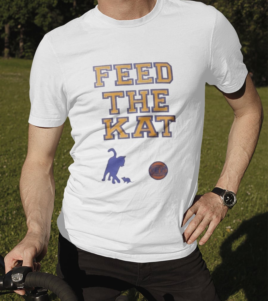 Feed The Kat Knicks Logo Basketball Cat T-Shirt