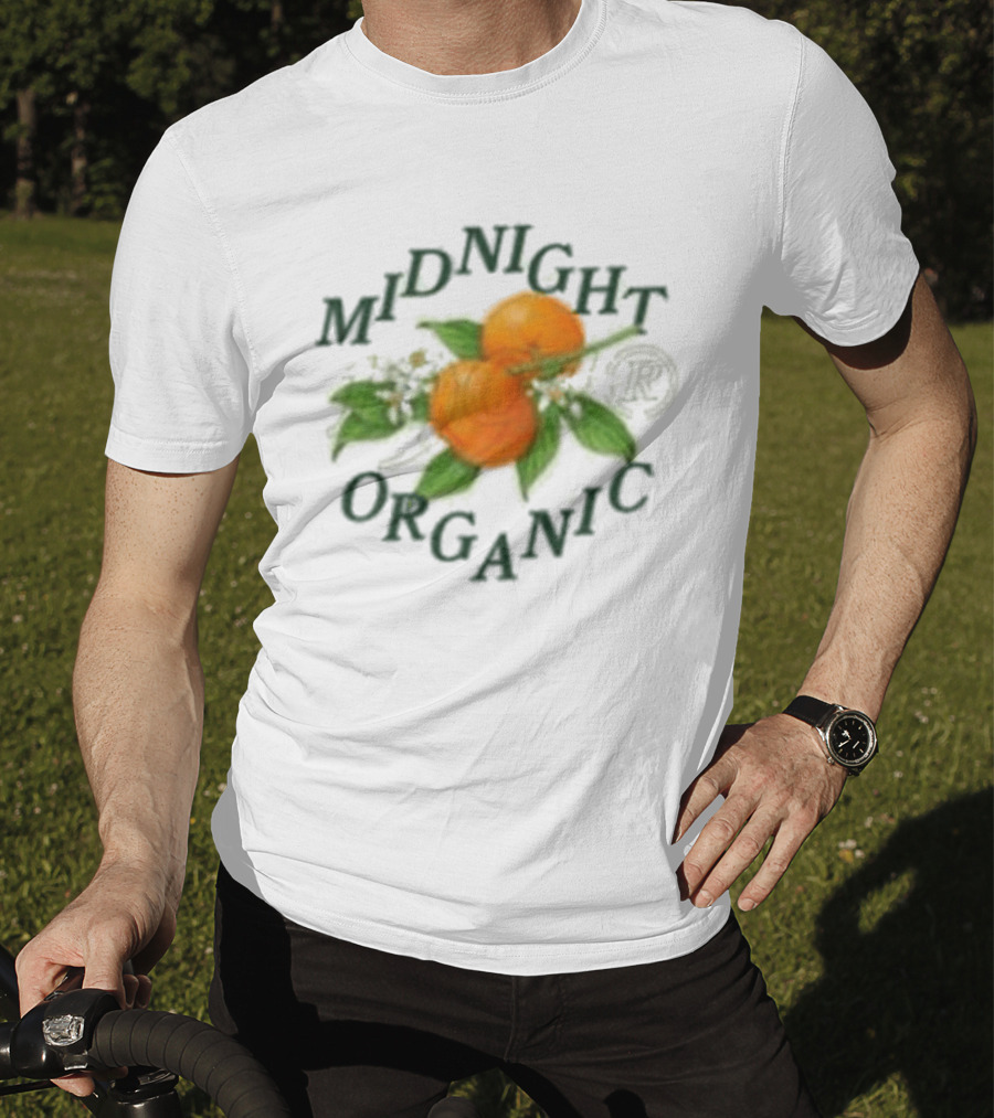 Midnight Organic Citrus Blossoms And Branches T-Shirt
