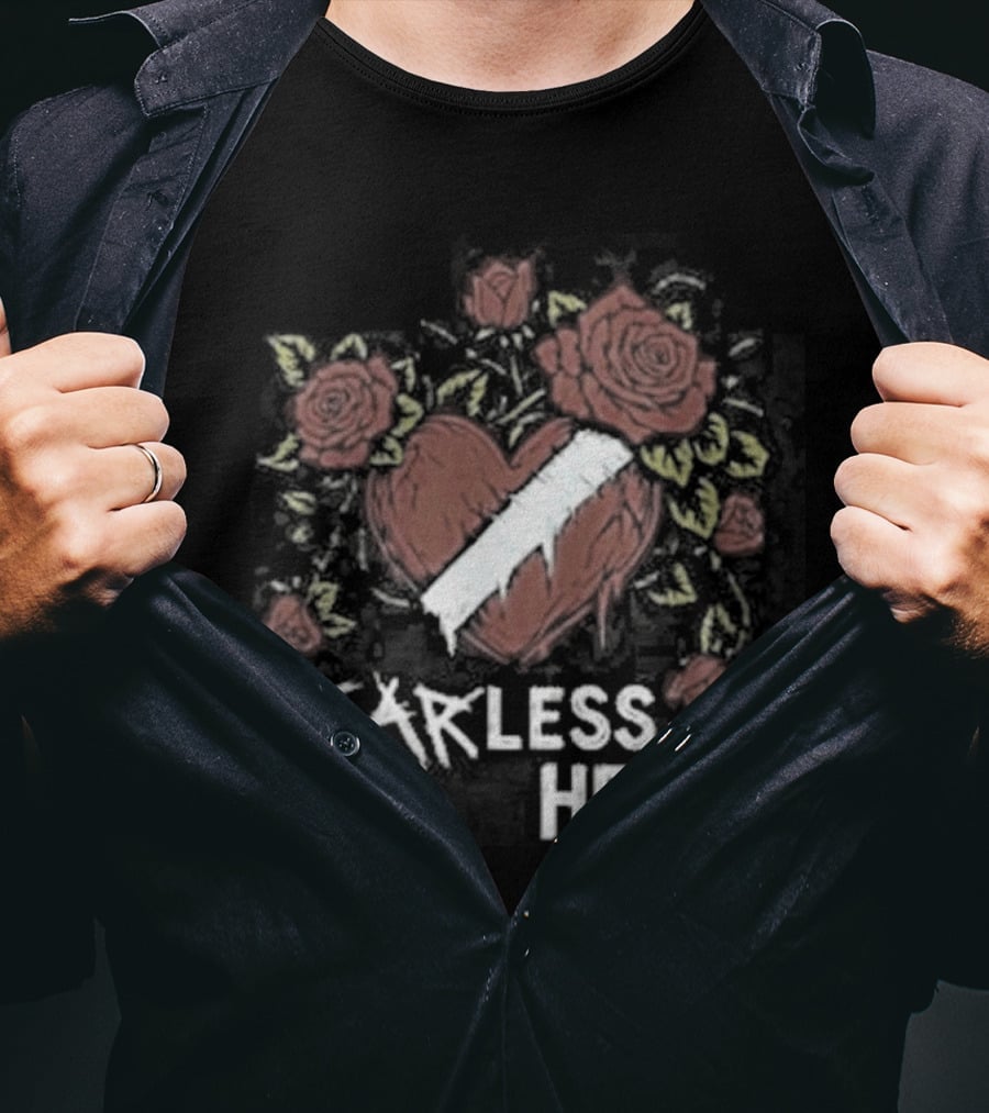 Fearless Heart Pink Roses And Yellow Leaves T-Shirt