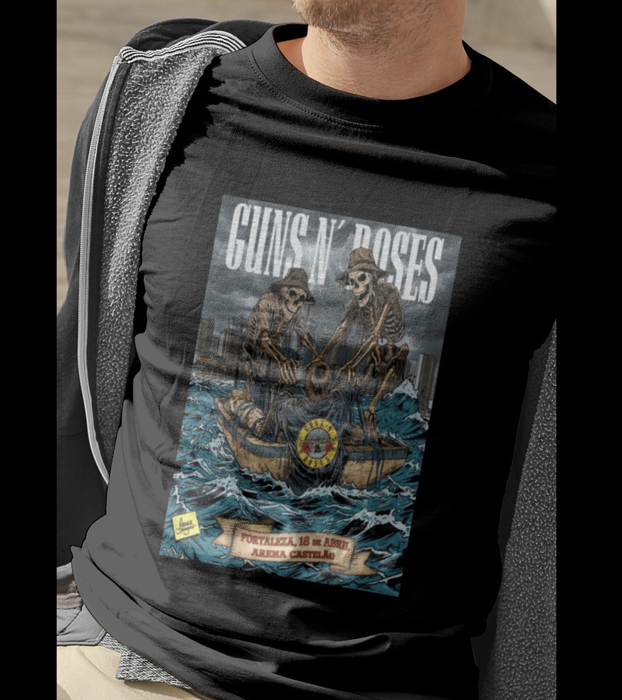 Guns N' Roses April 18 2026 Fortaleza Arena Castelão Skeletal Boat T-Shirt