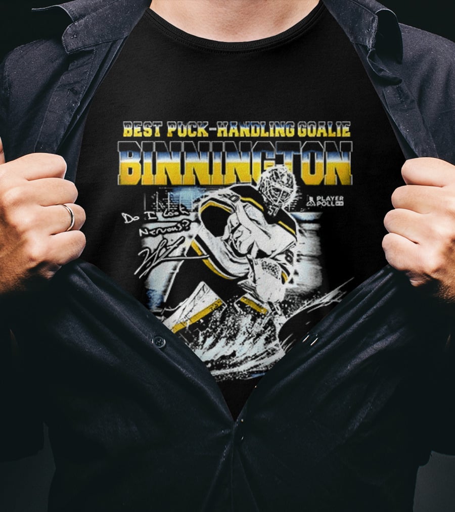 Best Puck Handling Goalie Binnington St. Louis Hockey T-Shirt