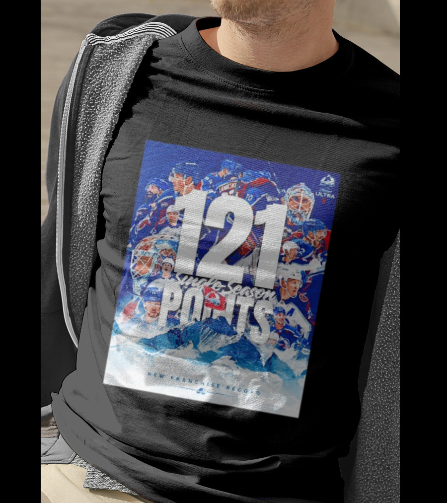 Colorado Avalanche 121 Single Season Points New Franchise Record T-Shirt