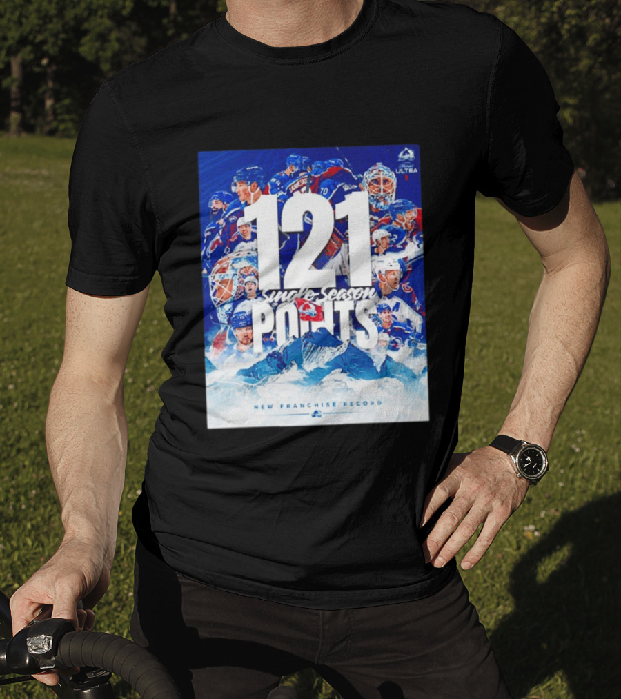 Colorado Avalanche 121 Single Season Points New Franchise Record T-Shirt