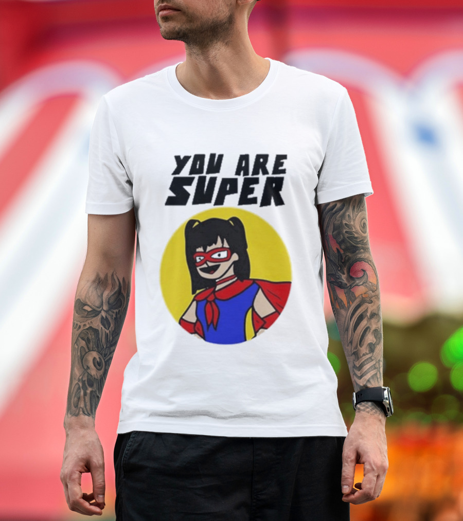 You Are Super Hero Girl With Red Cape And Mask T-Shirt