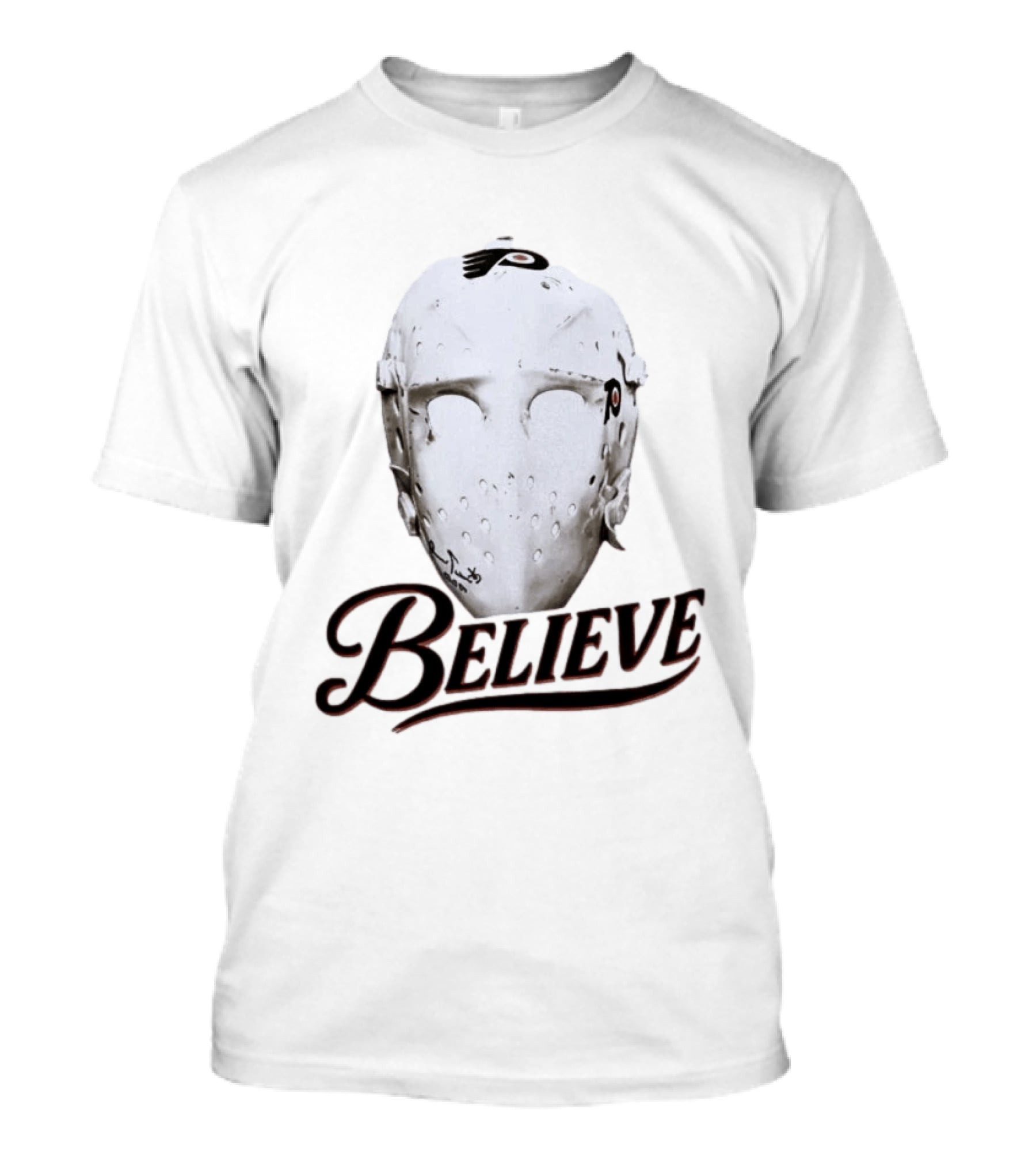 Philadelphia Flyers Believe Mask White T-Shirt