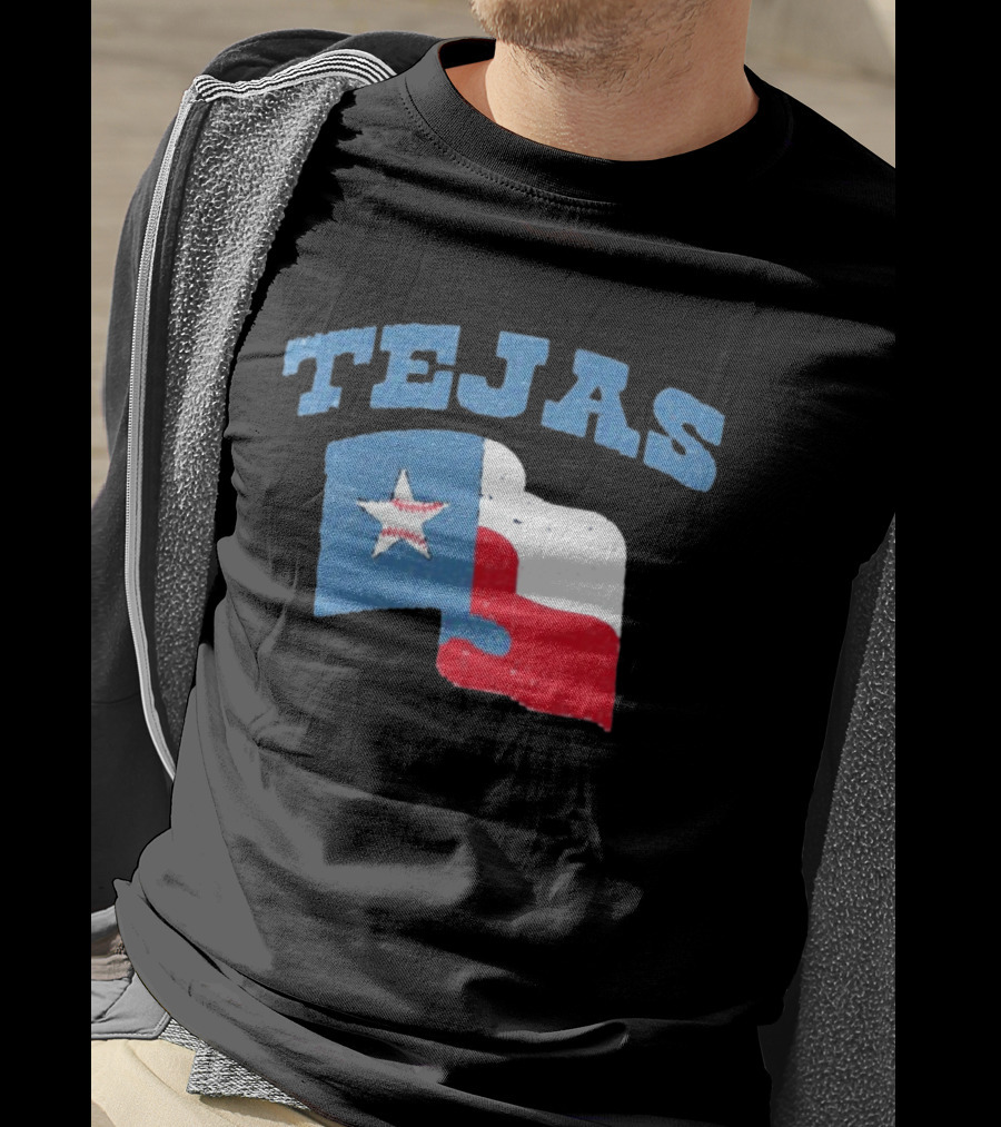 TEJAS Texas Flag With Baseball Star T-Shirt