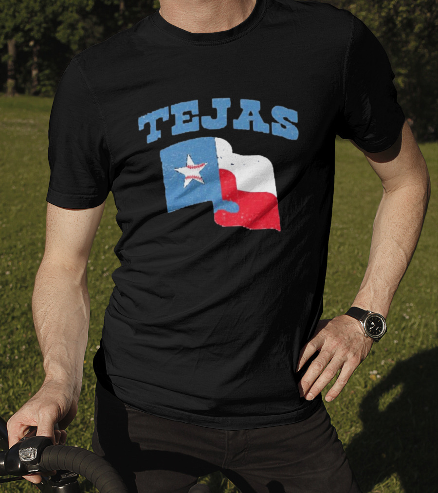 TEJAS Texas Flag With Baseball Star T-Shirt
