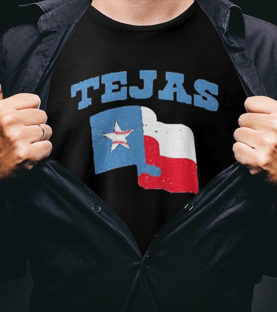 TEJAS Texas Flag With Baseball Star T-Shirt