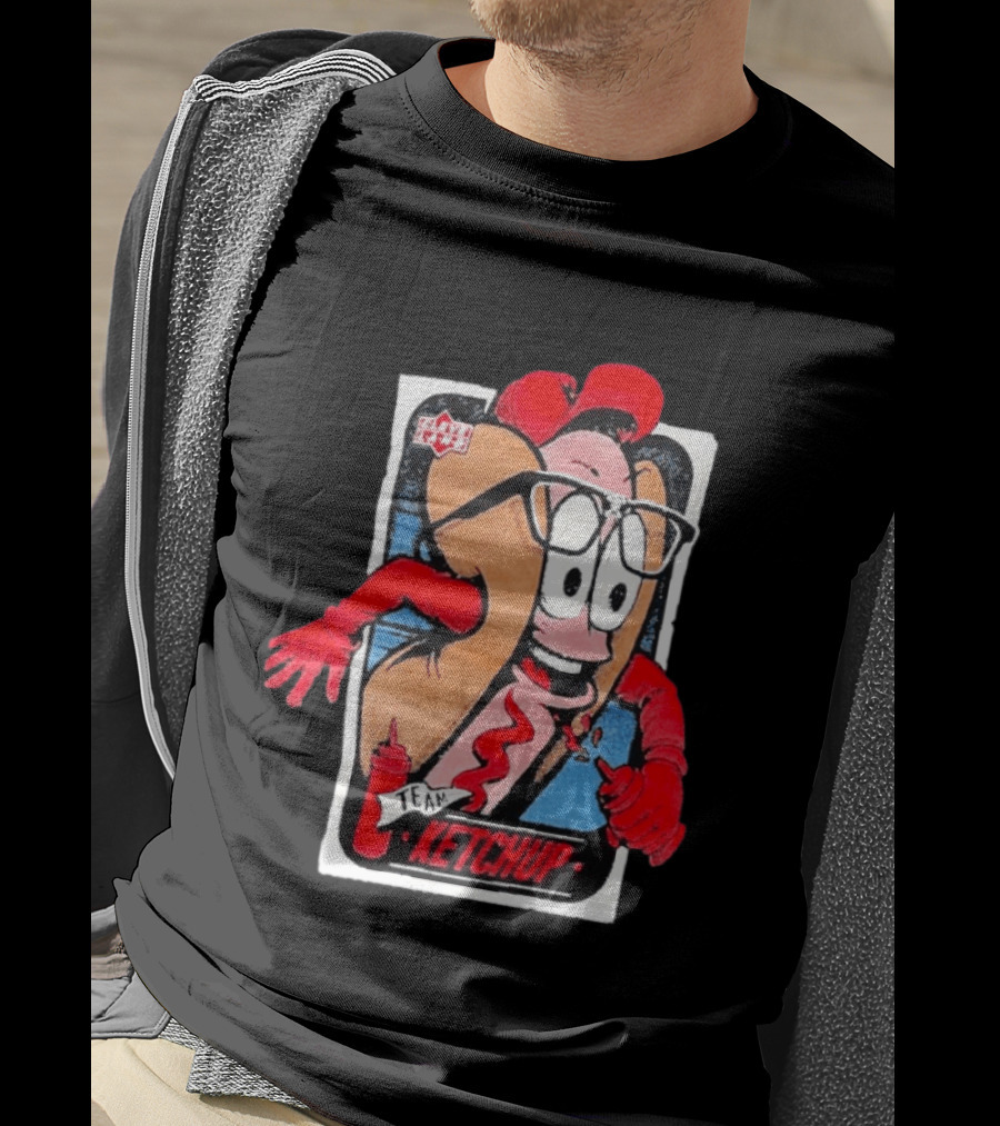 Cleveland Hot Dog Character Glasses Team Ketchup T-Shirt