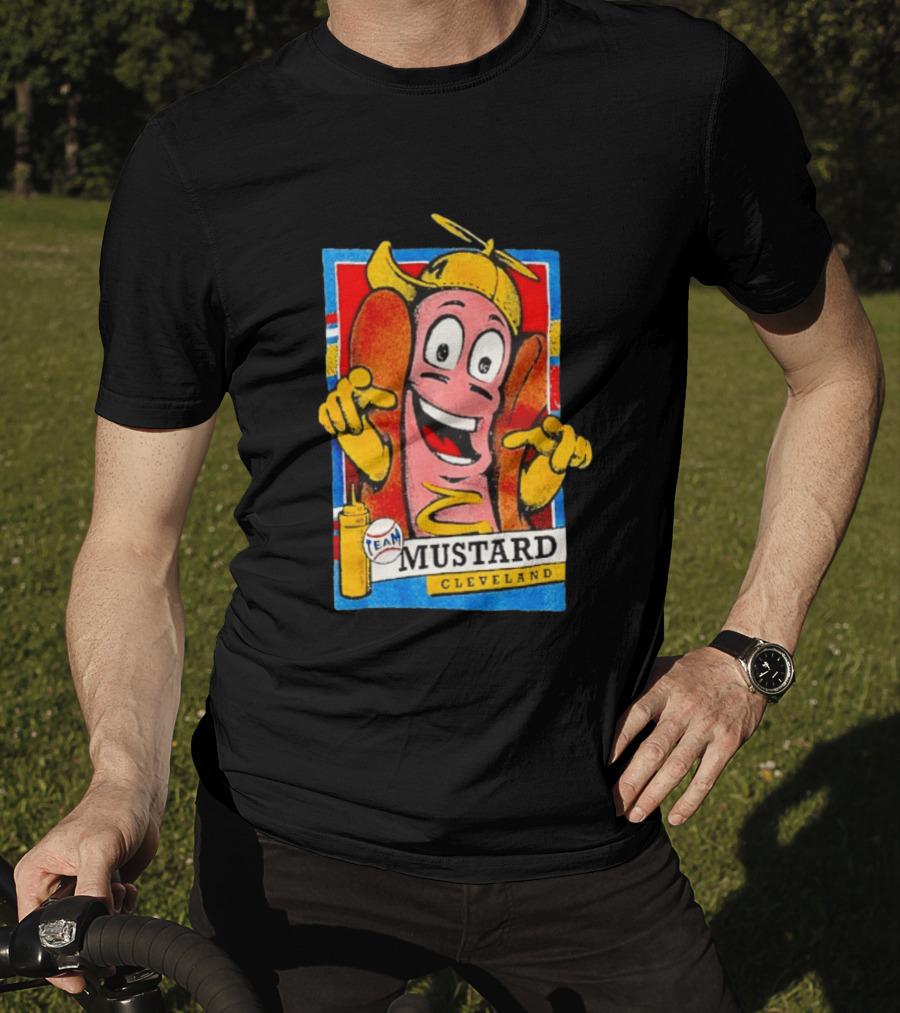 Cleveland Team Mustard Hot Dog Character Colorful T-Shirt