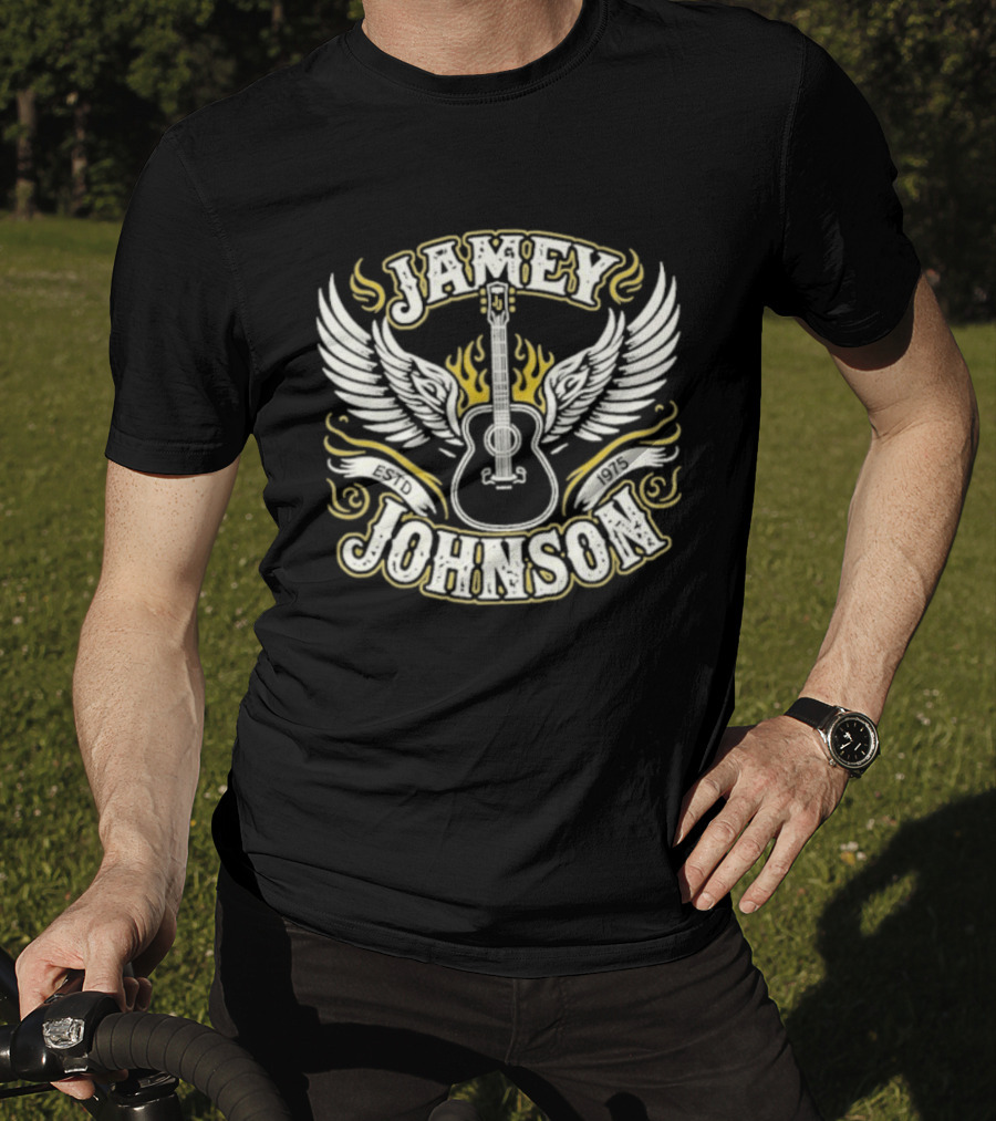 Jamey Johnson Guitar With Wings And Flames Est. 1975 T-Shirt