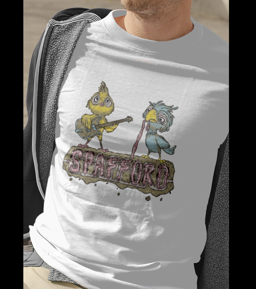 Spafford Birds Playing Guitar And Worm Microphone T-Shirt