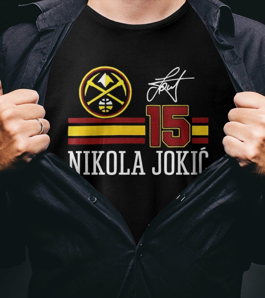 Nikola Jokić 15 Denver Nuggets NBA Signature T-Shirt