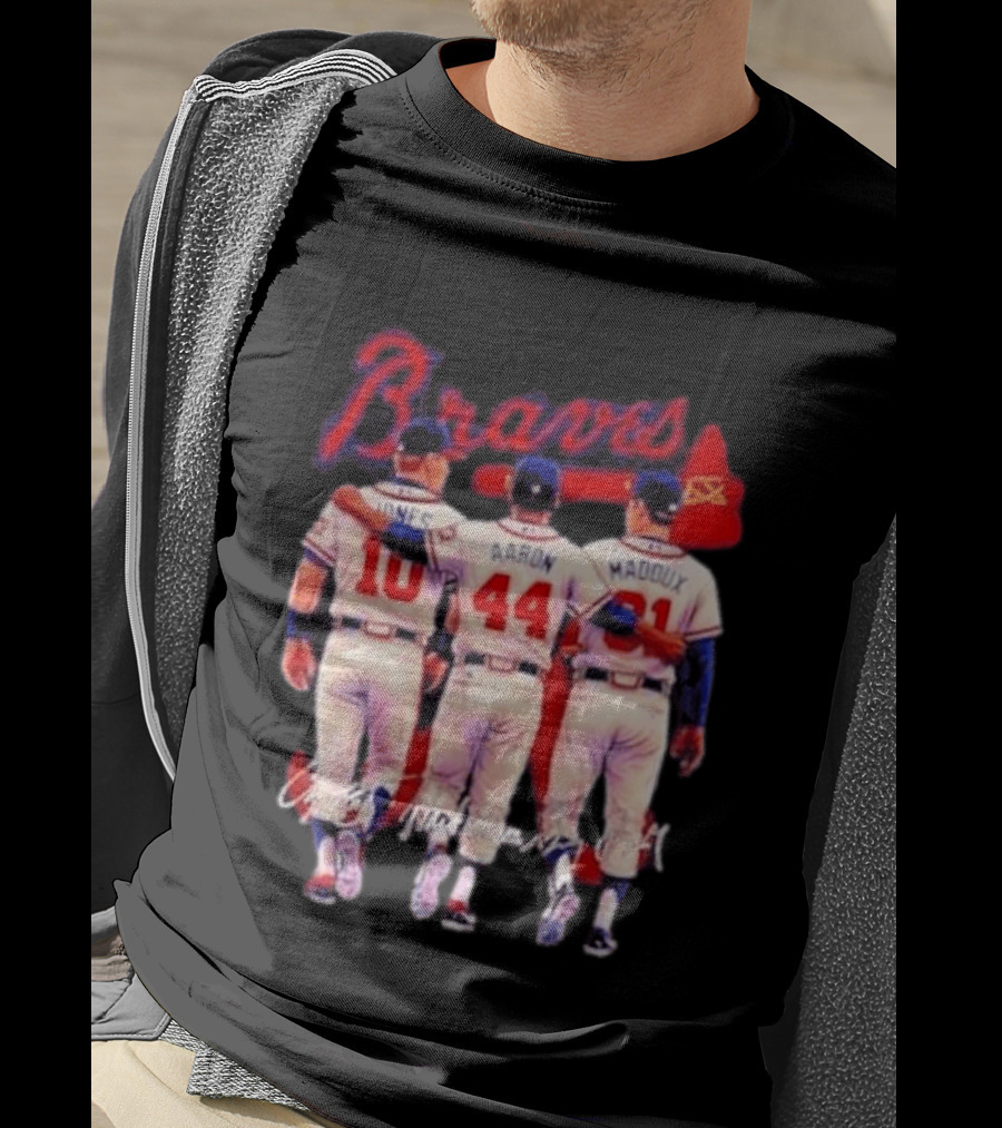 Atlanta Braves Jones Aaron Maddux Iconic Baseball Legends T-Shirt