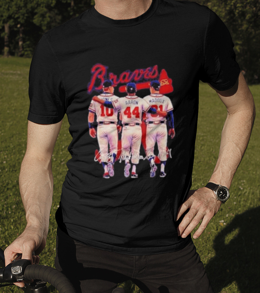 Atlanta Braves Jones Aaron Maddux Iconic Baseball Legends T-Shirt