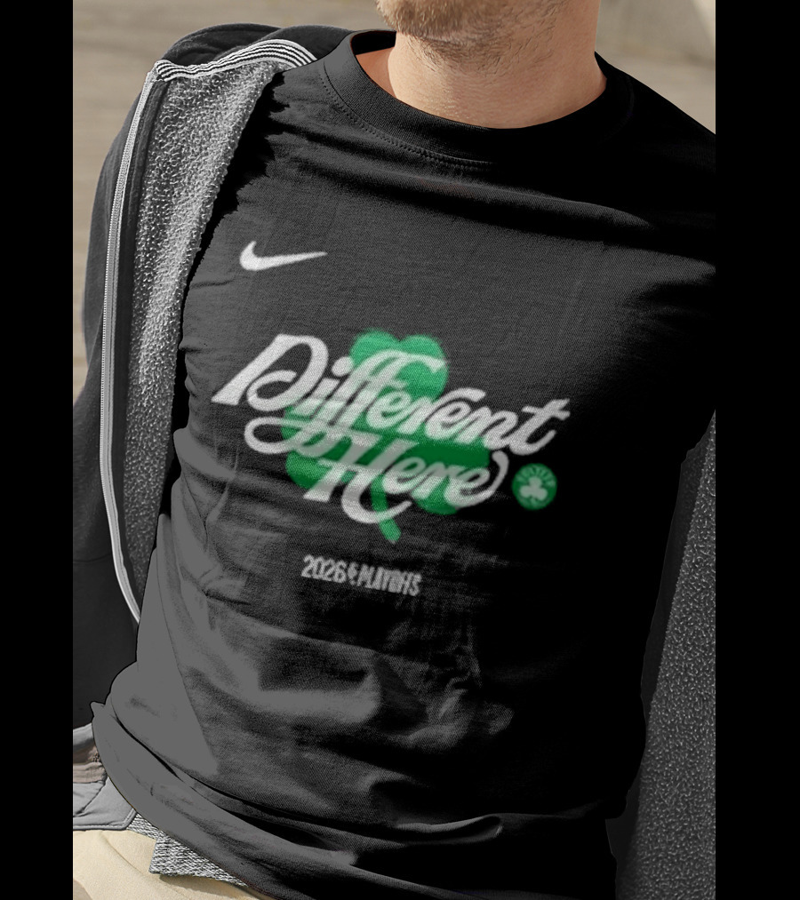 Nike Boston Celtics Different Here 2026 Clover T-Shirt