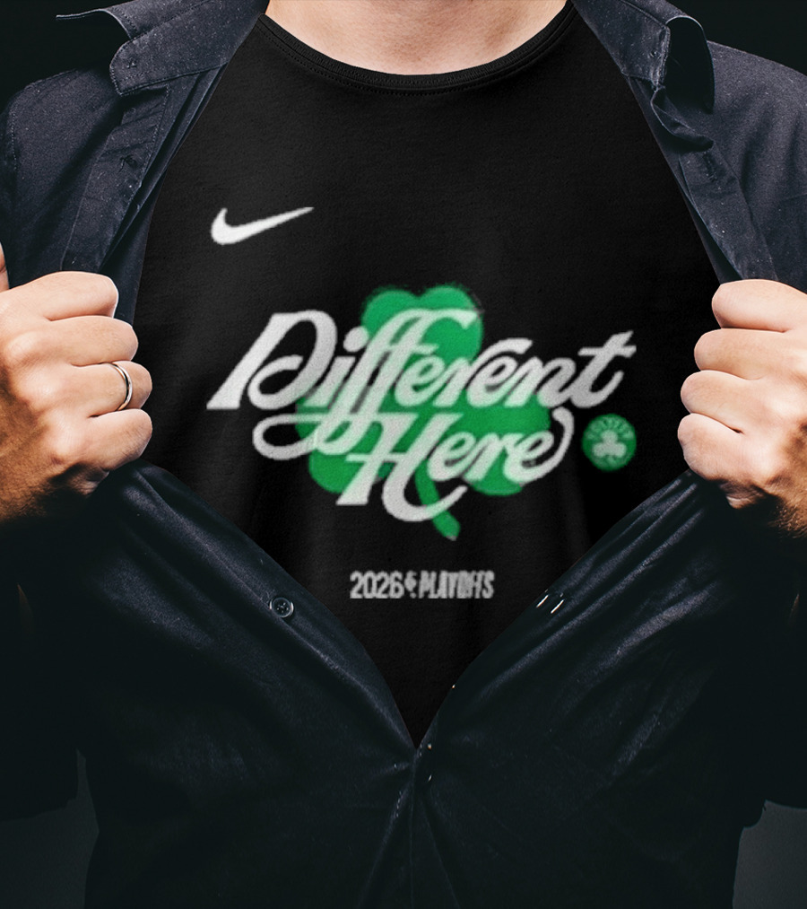 Nike Boston Celtics Different Here 2026 Clover T-Shirt