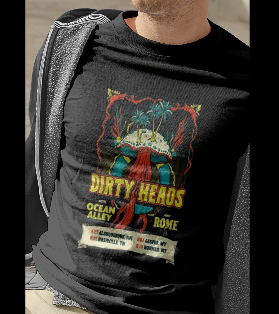 Dirty Heads Ocean Alley Rome Tour 2026 Albuquerque Nashville Casper Bonner T-Shirt