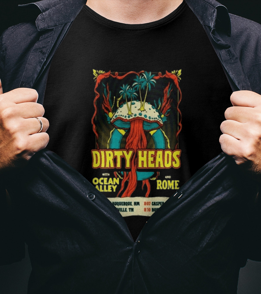 Dirty Heads Ocean Alley Rome Tour 2026 Albuquerque Nashville Casper Bonner T-Shirt