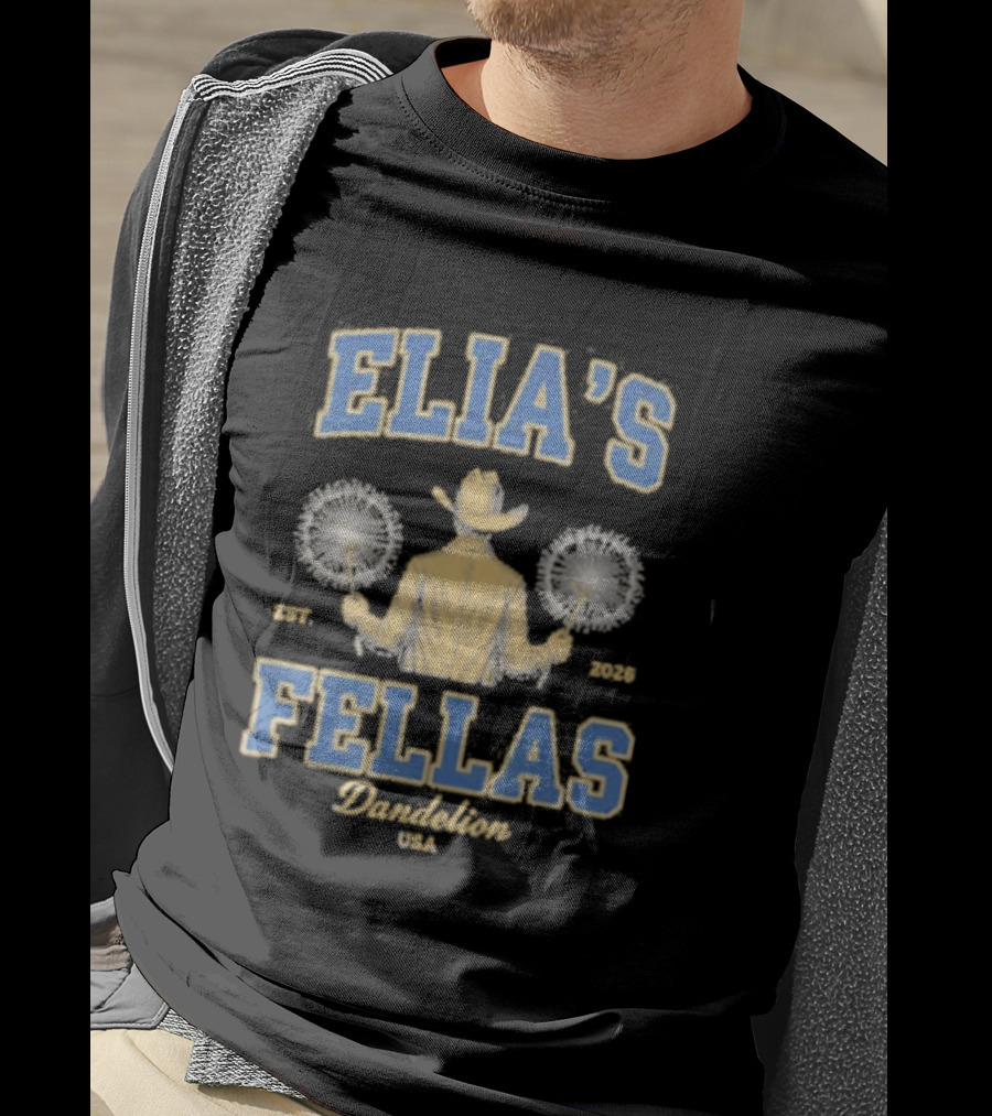 Elia's Fellas Dandelion USA Western Fella Est 2026 Cowboy With Dandelions T-Shirt