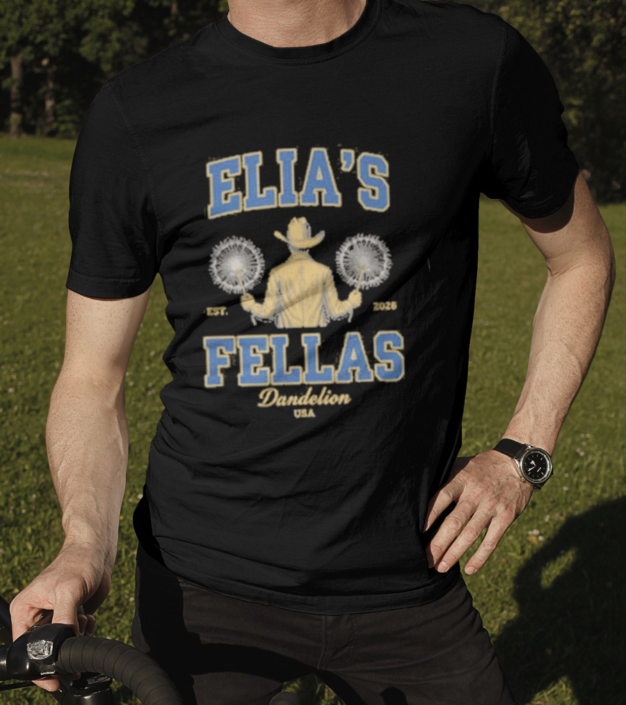 Elia's Fellas Dandelion USA Western Fella Est 2026 Cowboy With Dandelions T-Shirt