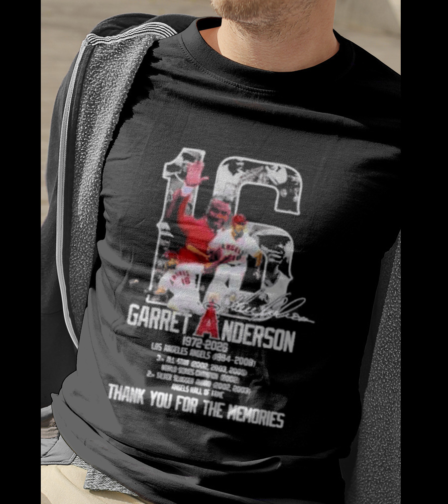Garret Anderson 1972 2026 Los Angeles Angels Thank You For The Memories T-Shirt