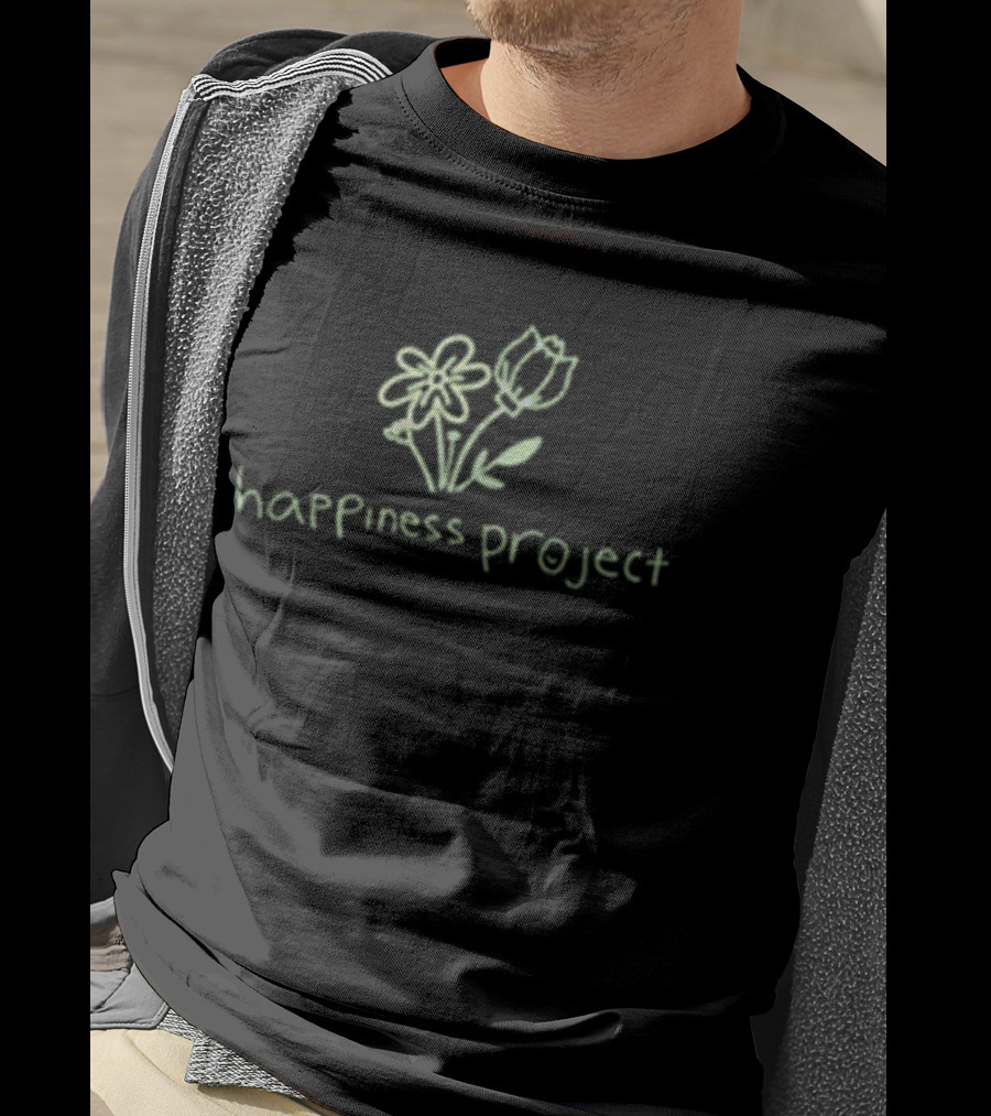 Happiness Project Floral Sketch Blossoming Growth Takes Time T-Shirt