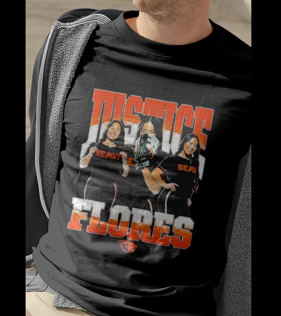 Justice Flores Beavers NCAA Oregon State Softball Player Collage T-Shirt