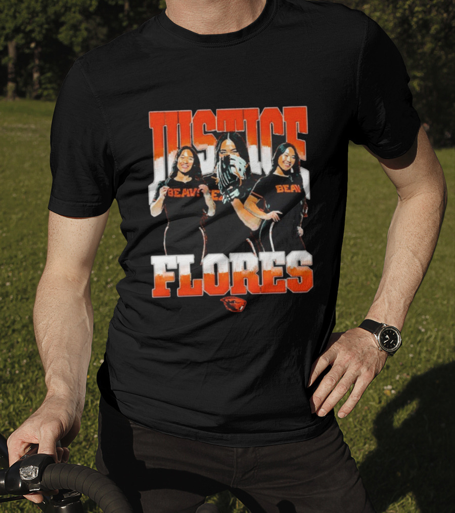 Justice Flores Beavers NCAA Oregon State Softball Player Collage T-Shirt