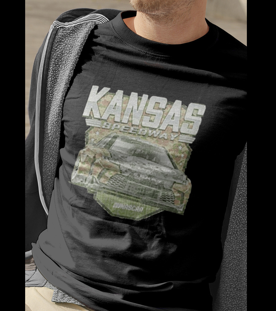 Kansas Speedway Camo Nascar Car Racing Americana T-Shirt